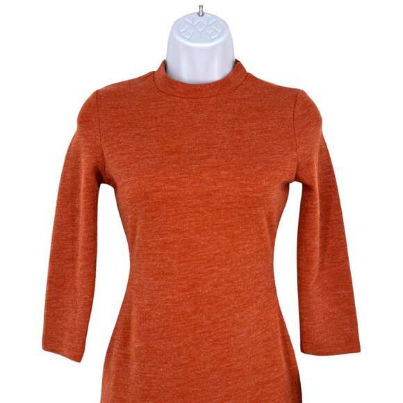 Lulus Conversation Starter Rust Orange Midi Knit Dress Size Small NWT - Picture 3 of 9